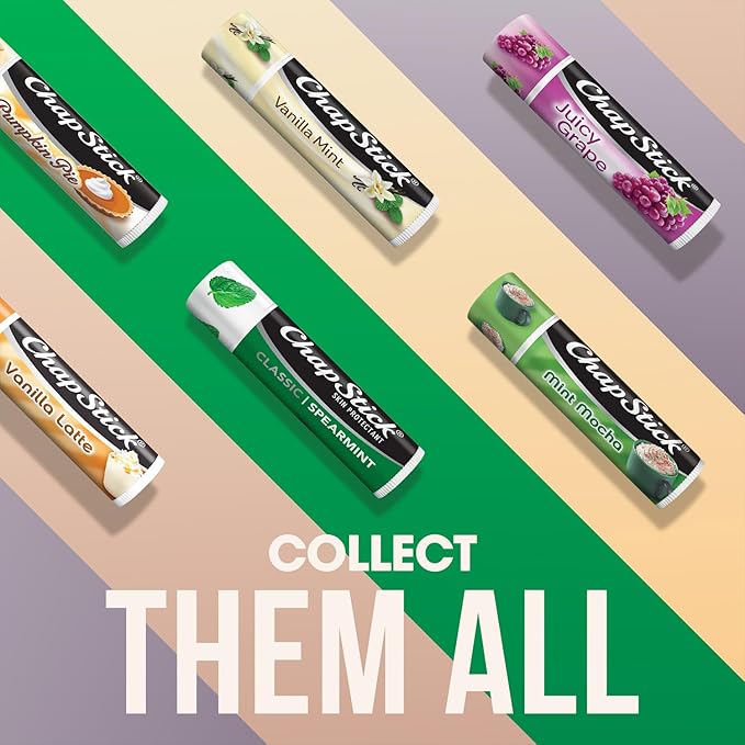 ChapStick Lip Balm, Mint Favorites (Vanilla Mint, Minty Delight, and Peppermint) + 2 Classic Spearmint, 0.15 Oz Ea (5 Piece Set)
