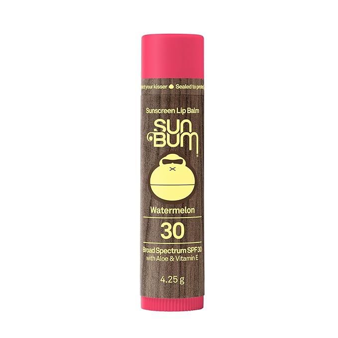 Sun Bum SPF 30 Sunscreen Lip Balm | Vegan and Cruelty Free Broad Spectrum UVA/UVB Lip Care with Aloe and Vitamin E for Moisturized Lips | Watermelon Flavor |.15 oz