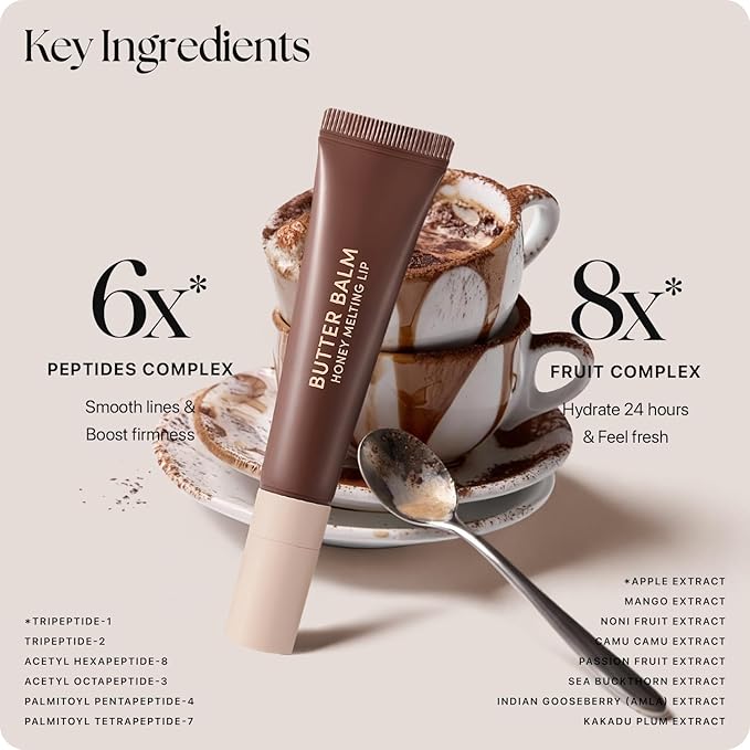 Nature Republic Honey Melting Lip Butter Balm – Hydrating Tinted Balm with Peptides, for Sheer & Glossy, Smooth & Soft Lips (Dirty Espresso)