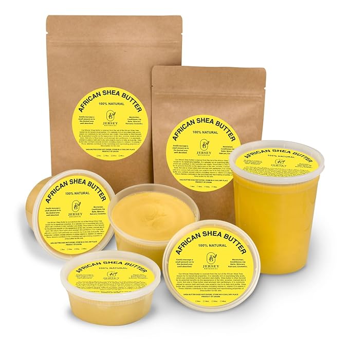 16 oz. African Shea Butter Yellow Raw - 100% Pure - Unrefined Soft Creamy. For Dry and Cracked Skin. DIY Body Butter, Hair, and Face Treatment. Great for Lotion, Soap, Eczema & Stretch Mark Creams.