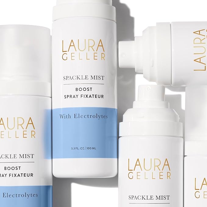 LAURA GELLER NEW YORK Spackle Mist Boost Setting Spray with Electrolytes - Long-Lasting Makeup Spray with Blue Light Protection - Dewy Skin Makeup Setting Spray (Pack of 2)