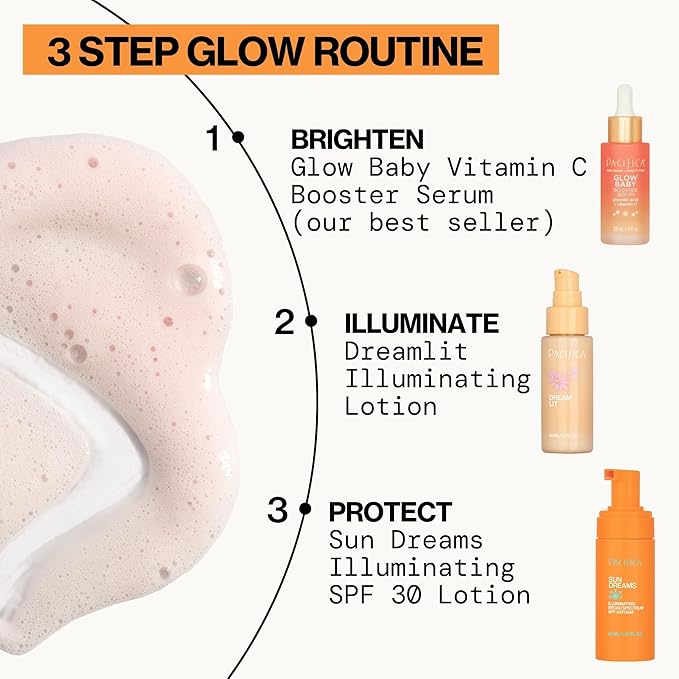 Pacifica Facial Sunscreen - Sun Dreams Illuminating SPF 30 Foam Broad Spectrum Every Day Face Lotion UVA/UVB Protection