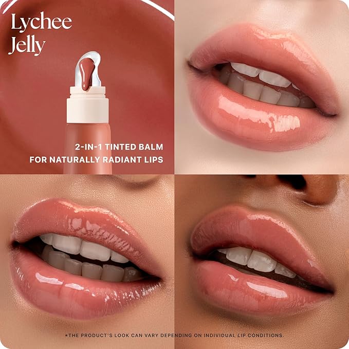 Nature Republic Honey Melting Lip Butter Balm – Hydrating Tinted Balm with Peptides, for Sheer & Glossy, Smooth & Soft Lips (LYCHEE JELLY)
