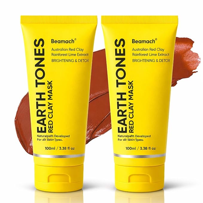 Australian Red Clay Face Mask, Earth Tones Face Mask, Mineral-Rich Purifying Mud Mask with Desert Lime, Rainforest Lime Extracts & Shea Butter, Smoother Skin, All Skin Types, 100 ML (1)