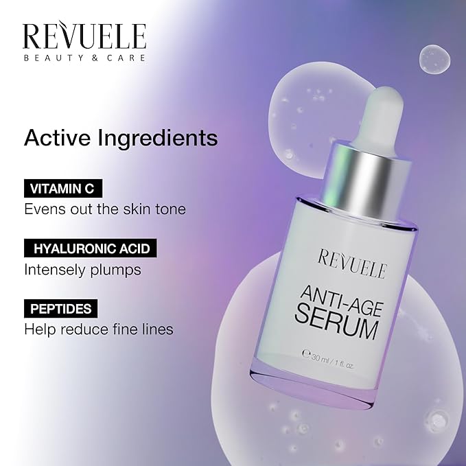 REVUELE Wonder Anti-Age Serum, Hydrating Face Serum with Vitamin C, Niacinamide & Peptides 1 fl.oz