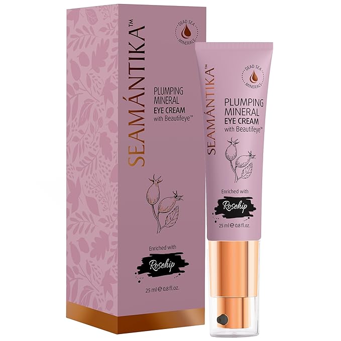 SEAMANTIKA PLUMPING MINERAL EYE CREAM - Firming, Lifting, & Smoothing Formula, Eye Cream Anti-Aging - Quick Absorbing & Rich Moisture Finish, Beautifeye Concentrate for Dry & Wrinkled Skin - 25 ml