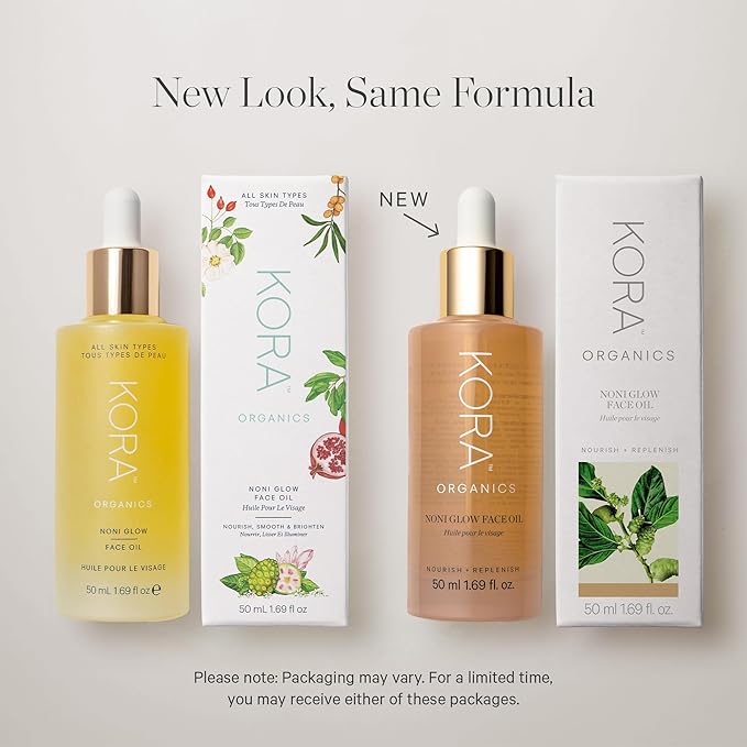 KORA Organics Noni Glow Hydrating Face Oil for All Skin Types, Lightweight Fast-Absorbing Facial Oil with Rosehip, Jojoba & Sea Buckthorn Oils for Smooth & Radiant Looking Skin, 1.69 fl oz