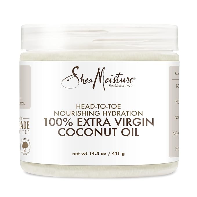 SheaMoisture Body Moisturizer For Dry Skin 100% Extra Virgin Coconut Oil Nourishing Hydration Soften And Restore Skin And Hair 14.5oz
