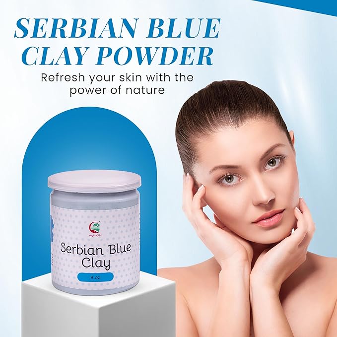 Serbian Blue Clay Powder 8 oz (227g) - 100% Natural Cambrian Clay For Skin & Soap Making - By Yogi's Gift®