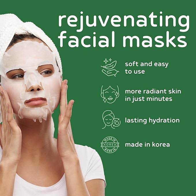 PB & JAY Purenature Facial Mask – Premium Quality Korean Sheet Mask for Dry Skin – Korean Collagen Essence Hydrating Facemask Sheet (Avocado)
