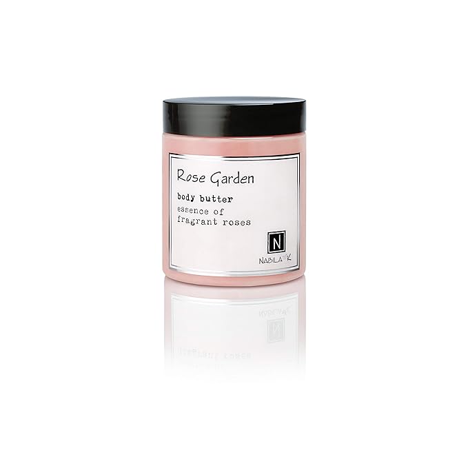 Nabila K Body Butter - Daily Moisturizer for Body Care - Skin Hydrating Deep Moisturizing - Natural Ingredients - Rose Garden - 9 oz