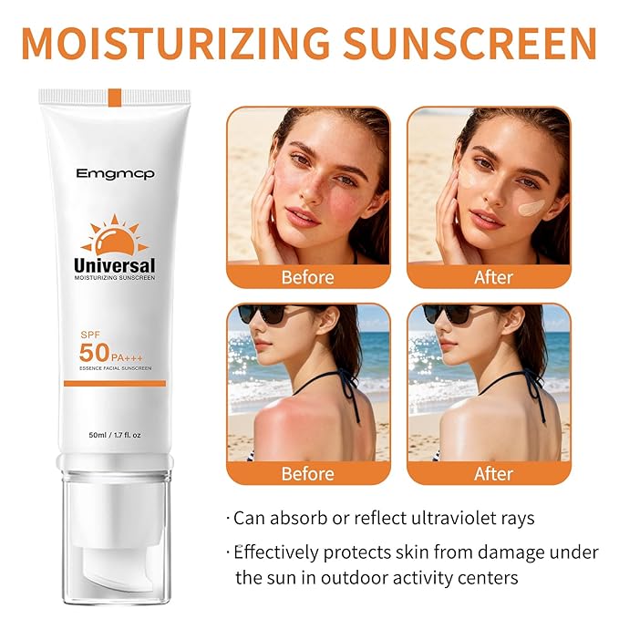 Tinted Sunscreen for Face SPF 50 Broad Spectrum, Hydrating Oil-Free Sheer Tint, No White Cast & Sweat Resistant, Tinted Moisturizer for Natural Glow, Non-Sticky Daily Sun Cream (1pc)