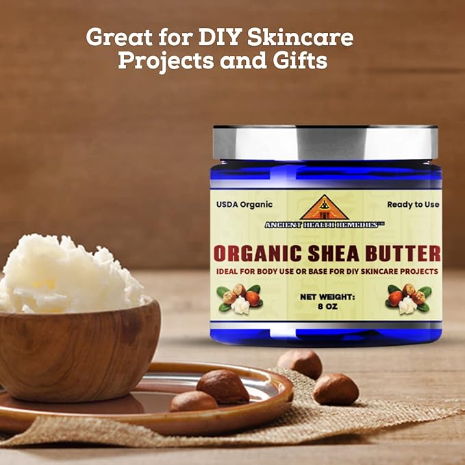USDA Certified Organic Unrefined Raw AFRICAN IVORY SHEA BUTTER BLOCKS/JAR Bulk Size Grade A for Anti Aging, Dry Skin, Base for DIY Body Butter, Beauty, Skin Moisturizer & Hand Cream