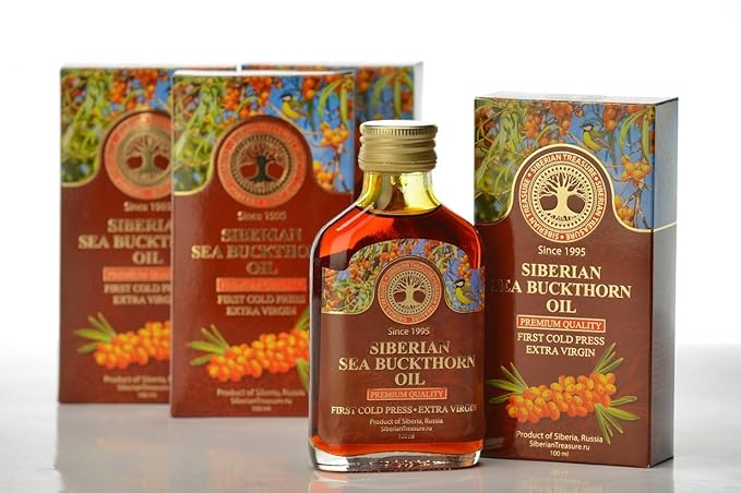 Siberian Sea Buckthorn Oil 100 Ml, Premium Quality, Natural, First Cold Press - 3.4 Fl Oz