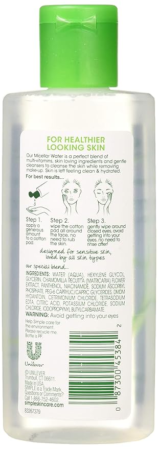Simple Micellar Cleansing Water, 6.7 Ounce (3 Pack)