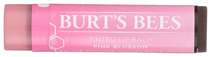 Burts Bees 100% Natural Tinted Lip Balm, Pink Blossom with Shea Butter & Botanical Waxes 1 Tube