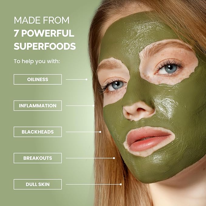 PLANTIFIQUE V-Line Collagen Mask for face 5 PCS | Chin Strap for Women & Men and Korean Skincare Clay Mask – Hydrating Mud Mask with Avocado & Superfoods