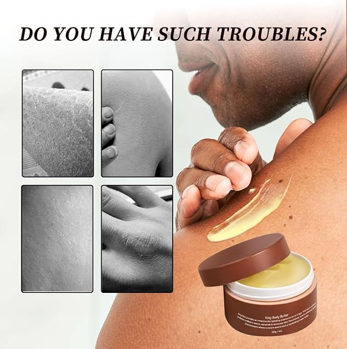 Men's Skin - Nourishing Body Butter with Warm Scent, Organic Jojoba Oil, Shea & Mango Butter - All Skin Types