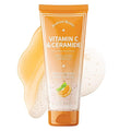 Vitamin C & Ceramide Face Scrub - Dermatologist Tested, Anti Aging Korean Skin Care - Exfoliating Cleanser For Smooth Radiant-Looking Skin - Vegan, Clean Beauty - 6.76 Fl Oz