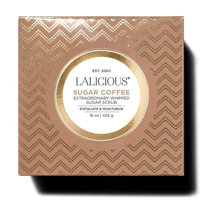 LALICIOUS Sugar Kiss Sugar Scrub for Body, Exfoliating Body Scrubs for Women, Moisturizing Body Exfoliator with Coconut Oil & Honey for Radiant Skin, Zero Greasy, No Parabens (Sugar Coffee 2oz)