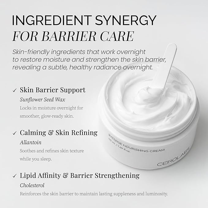 Intense Nourishing Cream, Deep Moisture & Barrier Care, Rich Hydrating Face Cream for Dry & Sensitive Skin, Korean Skincare, Clean Beauty, Vegan