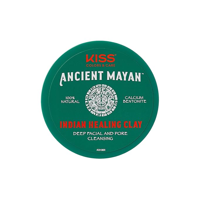 Red by Kiss Ancient Mayan Indian Healing Clay, 100% Natural, for Deep Facial and Pore Cleansing, Deep Hair Conditioning (8 Oz.)