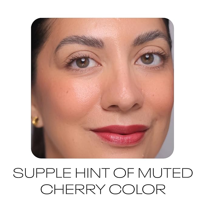 MOB Beauty Hydrating Shine Lip Balm, Bitten, Muted Cherry Tinted Lip Balm Stick with Jojoba and Sunflower Oils, Moisturizing Glossy Finish, Vegan, Cruelty Free