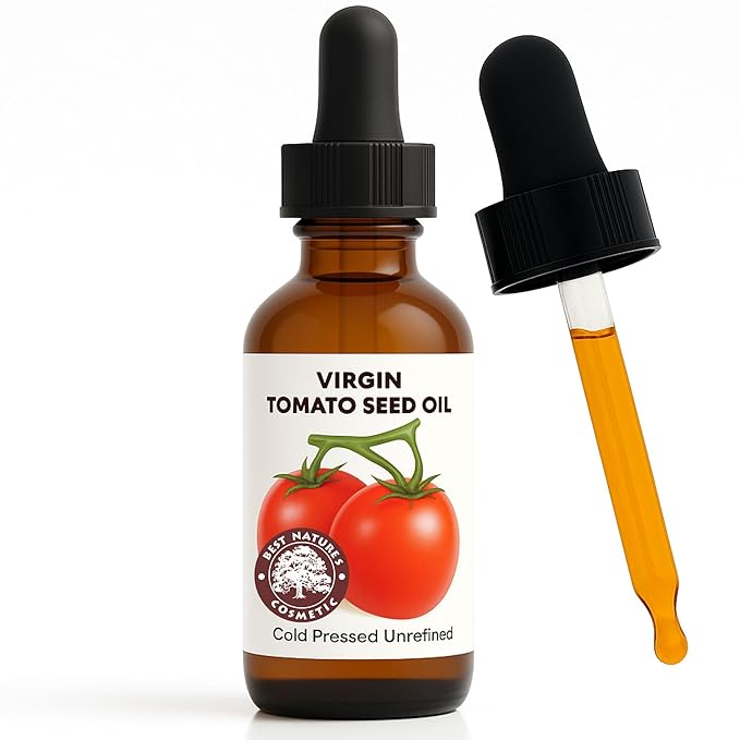Best Nature's Tomato Seed Oil (Cold Pressed, Unrefined) - 2 oz - Natural Skin Care Moisturizer for Face, Body, Dry, Damaged Hair - Soothes Eczema, Psoriasis, Acne, Reduce Discoloration