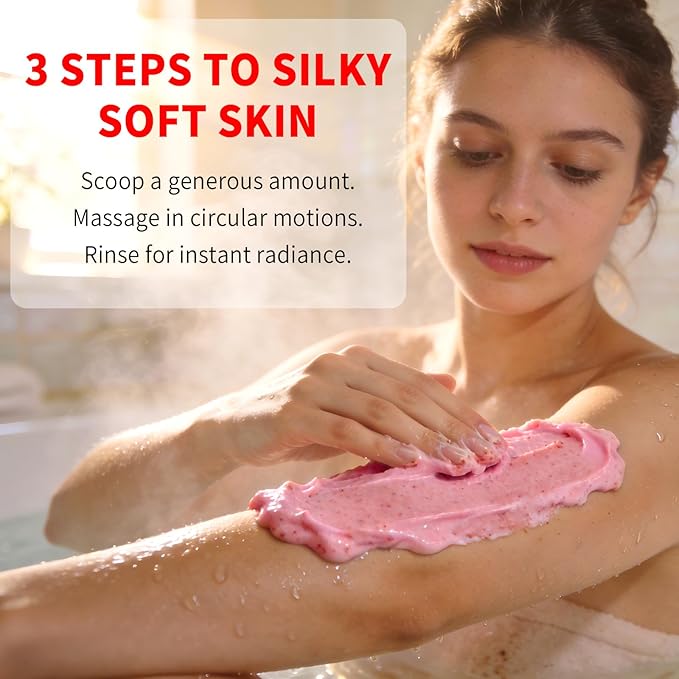 strawberry Body Scrub & Body Scrub Moisturizing and Exfoliating Body, Face, Hand, Foot Scrub,Deep Cleansing (280g, strawberry)