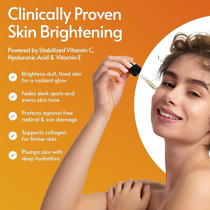 Sylk Vitamin C Serum For Face with Hyaluronic Acid & Vitamin E – Brightening Serum – Treatment for Anti Aging, Dark Spots, Tone, Fine Lines & Wrinkles - Microneedling - Korean Skincare - 2 fl oz