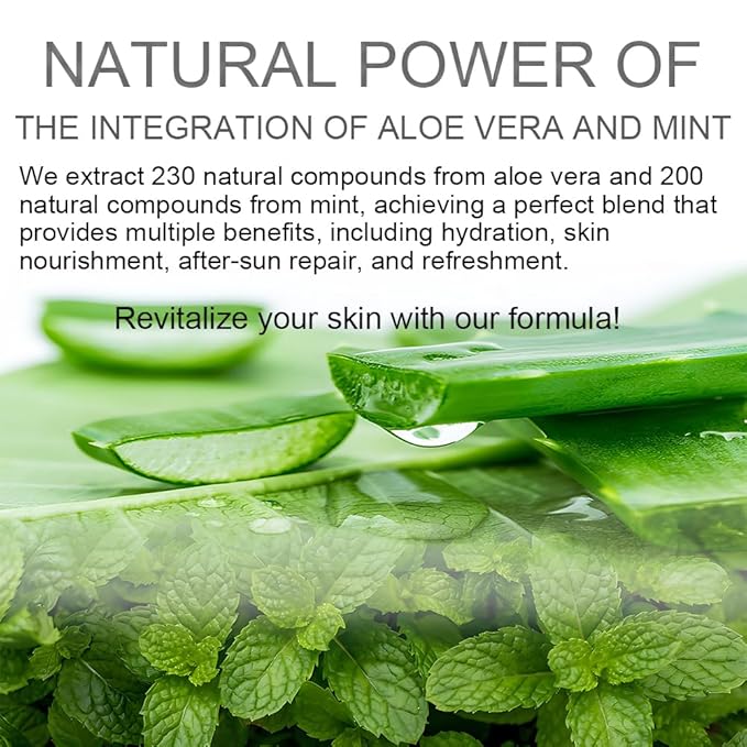 Aloe Vera Gel for Face & Body, Aloe Gel from Freshly Cut Leaves, Fast Absorbing & Non-Sticky, Deep Hydration & Moisturizing for Dry Skin, Sunburn Relief, After Shave, Hair & Scalp Care, All Skin Types