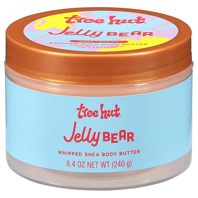 Tree Hut Jelly Bear Whipped Shea Body Butter, Hydrating & Nourishing Body Lotion with Natural Oils, Moisturizer for Soft & Smooth Skin, 8.4 Oz