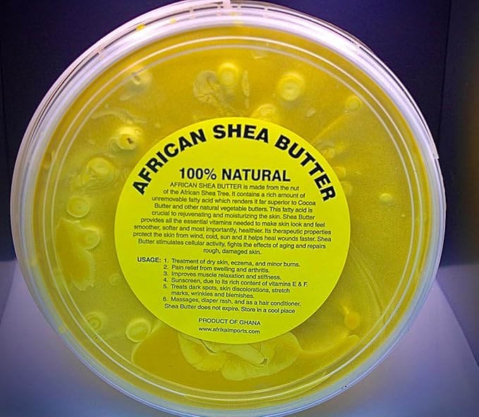 afrimports 100% Natural Shea Butter Organic 5lbs Yellow