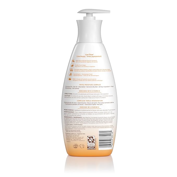 Live Clean Moisturizing Shea and Coconut Body Lotion, 18 Fl Oz