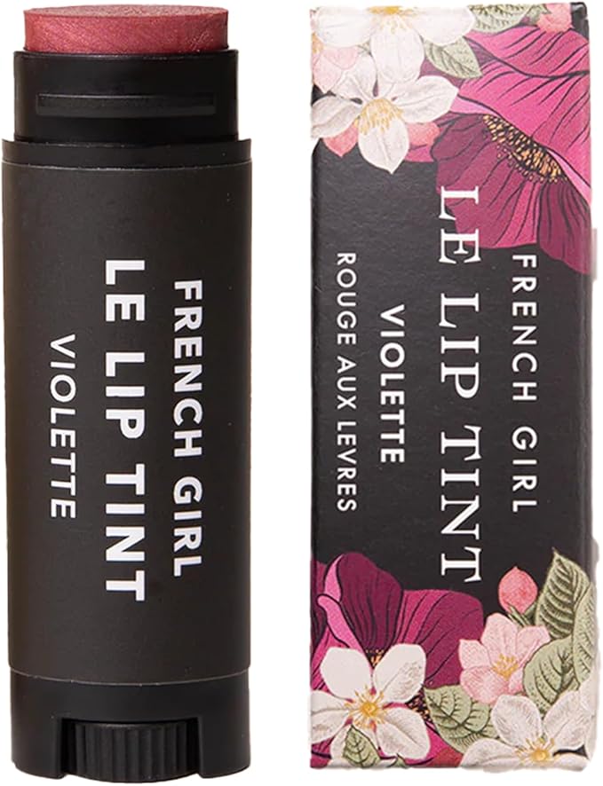 French Girl Le Lip Tint - Moisturizing & Hydrating Lip Balm for Sheer, Buildable Coverage & Shine, Clean Formula, Organic Ingredients, Vegan & Cruelty-Free - Violette