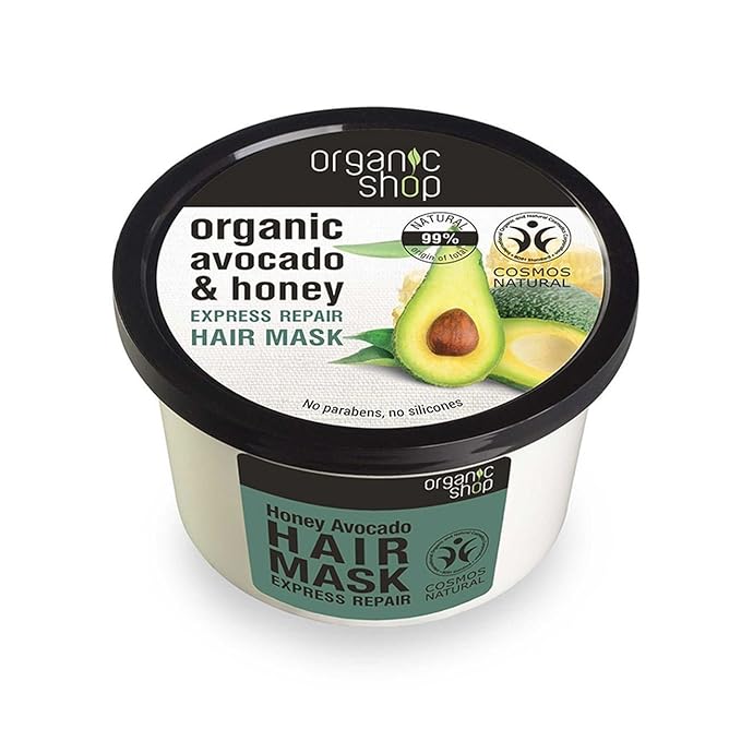 Organic Shop Hair Mask – Avocado & Olive Repairing Deep Conditioner, Hydrates, Nourishes & Repairs Dry, Damaged Hair, Intensive Hydration All Hair Types. 250 ml