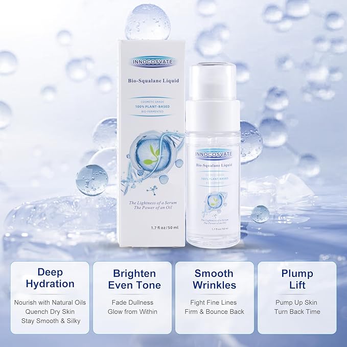100% Plant-Based Squalane Oil – Bio-Fermented Skin Barrier Repair Serum, Anti-Aging Moisturizer, Non-Greasy Hydration for All Skin Types