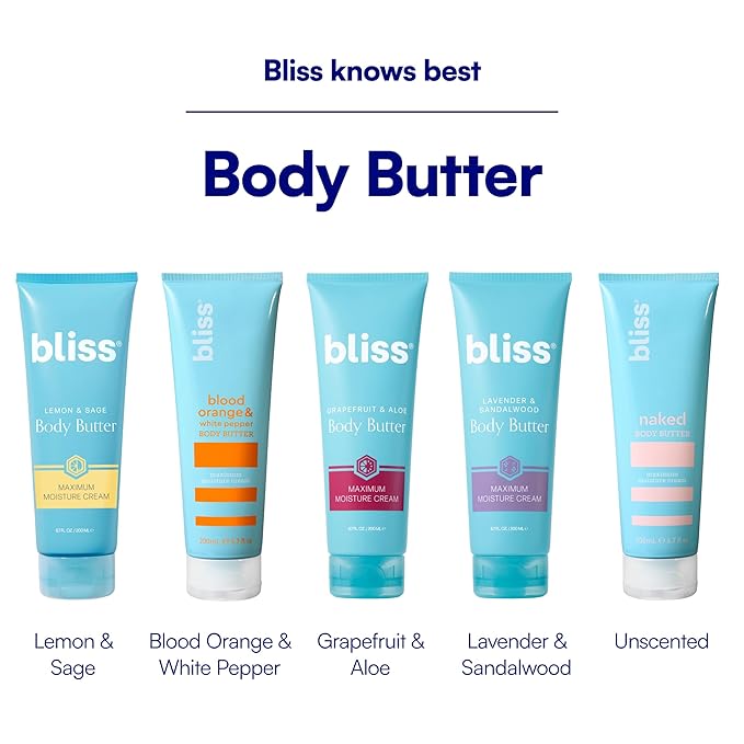 Bliss Lemon and Sage Body Butter - Iconic Scent with Shea Butter and Coconut Oil for Long-Lasting Maximum Moisture - Body Lotion for Smooth, Soft Skin - Vegan and Cruelty-Free - 6.7 Fl Oz