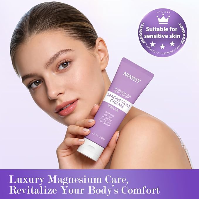 Magnesium Cream – Restful Sweet Sleep + Muscle Relaxation for Legs, Feet & Arms | Hydrating Body Cream with Magnesium & Shea Butter to Smooth Skin, Calm Gentle Formula 125 ml