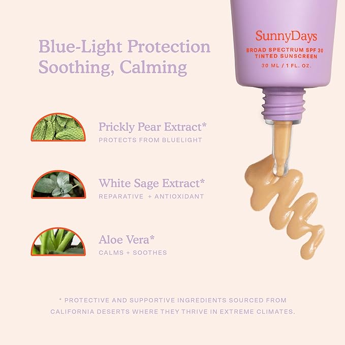 Tower 28 SunnyDays SPF 30 Tinted Moisturizer - 2-in-1 Buildable Coverage Foundation + Mineral Sunscreen for Face - Zinc Oxide, Aloe & Prickly Pear for Sensitive Skin - 15 Light/Warm (1 oz)