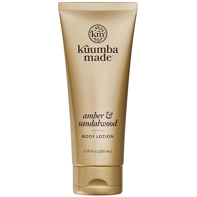 Kuumba Made Amber & Sandalwood Body Lotion, Hydrating Daily Moisturizer with Shea Butter & Botanical Oils, Vegan, 6.75 Oz