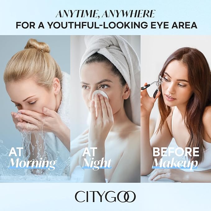 CITYGOO Peptide Under Eye Cream: Moisturizing Eye Stick Reduce Wrinkles Fine Lines for Women & Men (Peptide Crystal Blue Edition 3g)