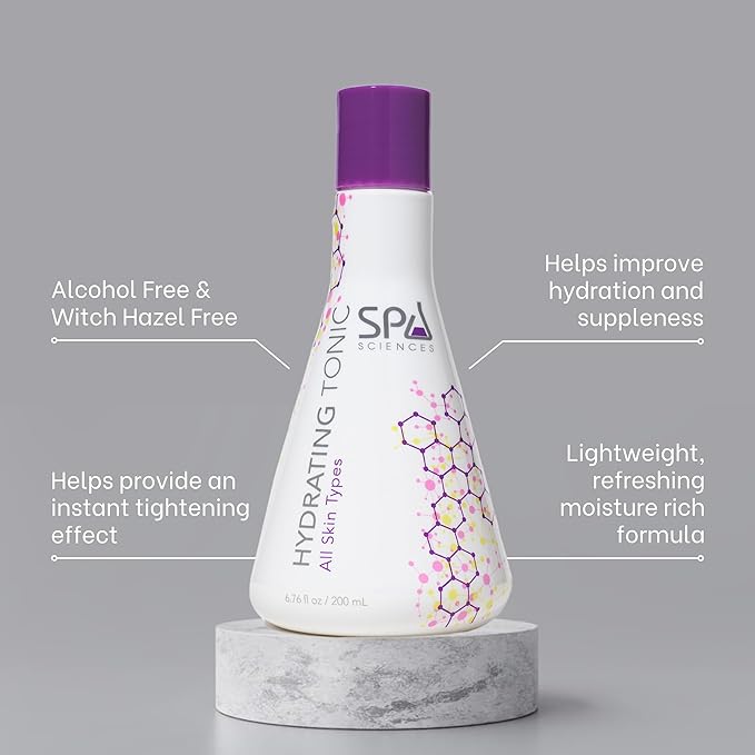 Spa Sciences - Hydrating Tonic - Made in the USA - with Chamomile & Arnica Extract, Hyaluronic Acid - Nourish, Restore, Condition - Vegan - for All Skin Types - 2.5oz