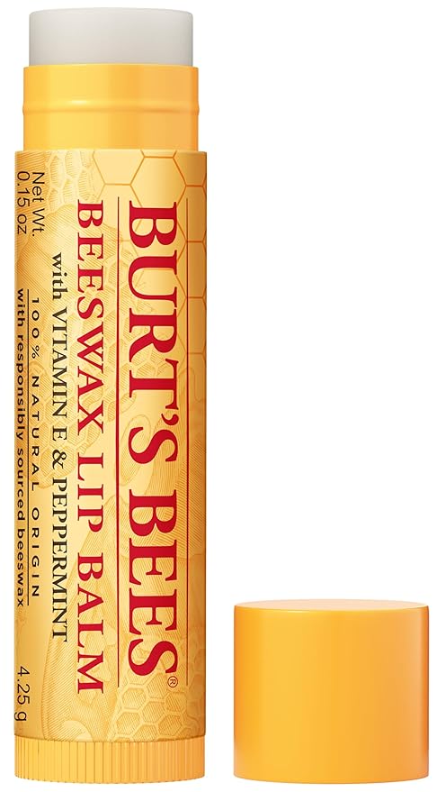 Burt's Bees Lip Balm, Lip Moisturizer With Responsibly Sourced Beeswax, with Vitamin E & Peppermint Oil, Natural Origin Moisturizing Care, 1 Tube, 0.15 oz.