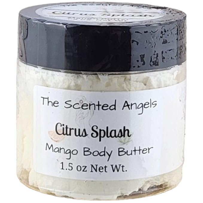 TSA Handmade Whipped Mango Citrus Splash Body Butter Cream, Luxury Body Lotion for Dry Skin, Daily Moisturizing Shea Butter, Sunflower Oil, Mothers, Fathers, Women, Men, Teens, 1.5 oz Jar