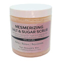 Moisturizing and Exfoliating Salt&Sugar Scrub, Intoxicating Scent of Frankencense and Myrrh, Natural Ingredients of Coconut Oil, Sugar and Dead Sea salt, (8oz, Mezmerizing Salt&Sugar Scrub)