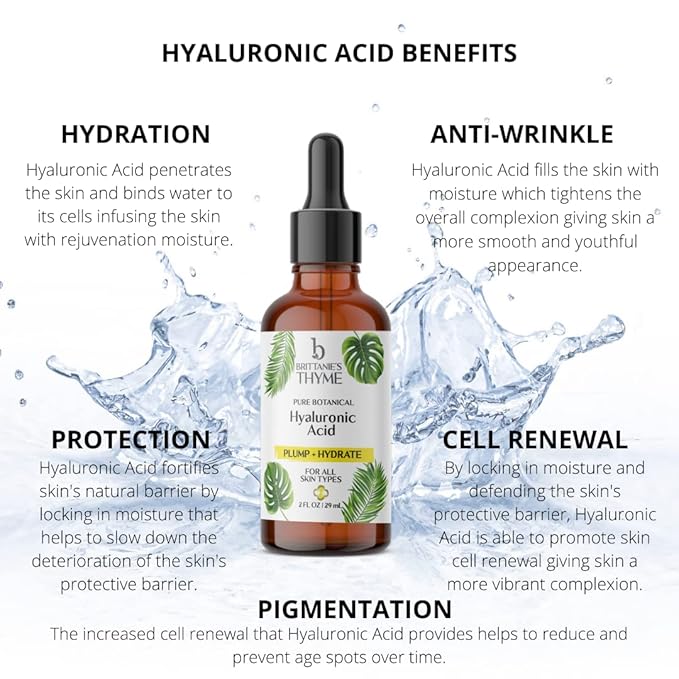 Brittanie’s Beauty Pure 100% Hyaluronic Acid Serum – Intense Hydration & Plumping Formula | Anti-Aging Serum for Fine Lines & Wrinkles | Deep Moisture for Dry, Sensitive & Mature Skin | Made in USA