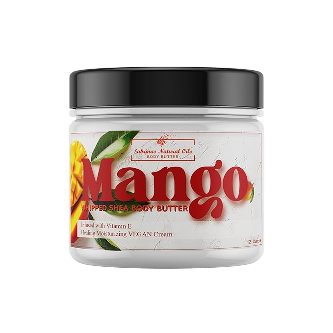 Mango Butter Long-Lasting Hydrating Vitamin E Body Butter, Perfume Oil Fragrance, 12 Ounce