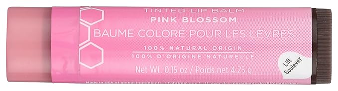 Burts Bees 100% Natural Tinted Lip Balm, Pink Blossom with Shea Butter & Botanical Waxes 1 Tube