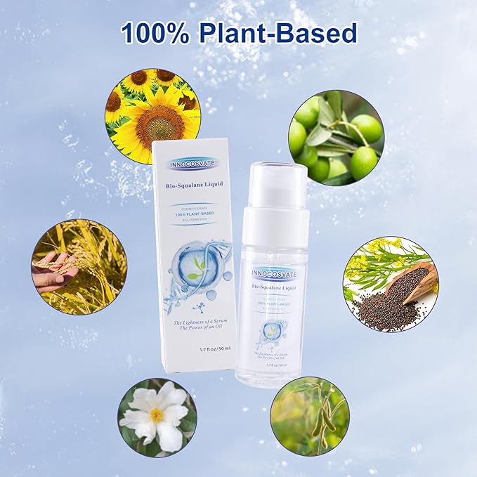 100% Plant-Based Squalane Oil – Bio-Fermented Skin Barrier Repair Serum, Anti-Aging Moisturizer, Non-Greasy Hydration for All Skin Types